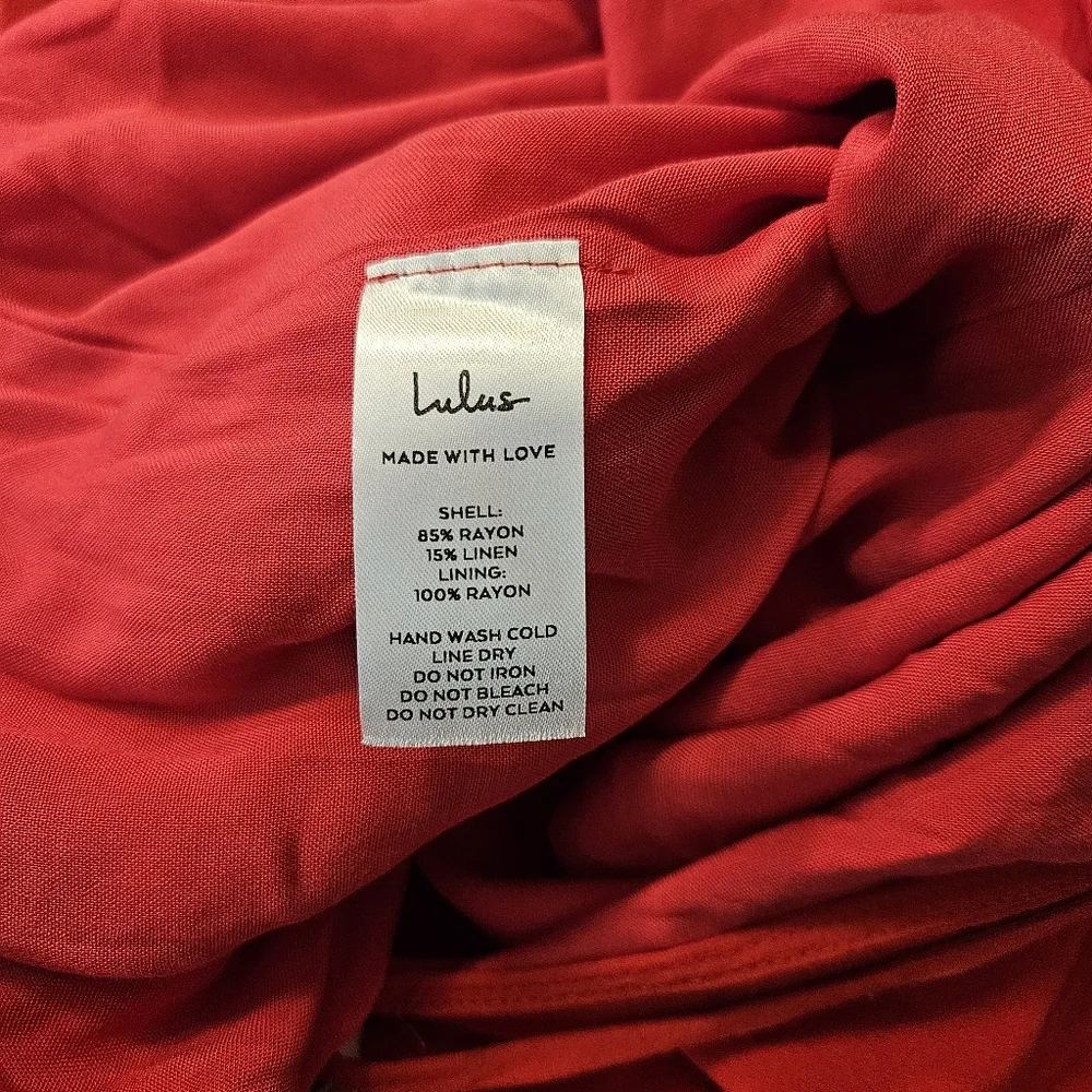 LULU's Red Wide Leg Lined Adjustable Straps Size M NWT Festival Summer